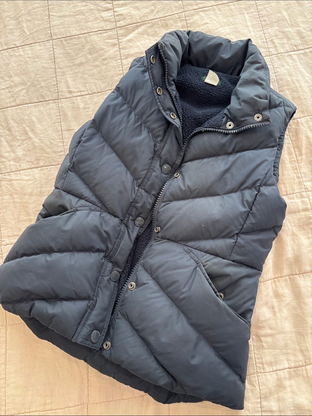 J. Crew Quilted Puffer Vest in Navy Blue